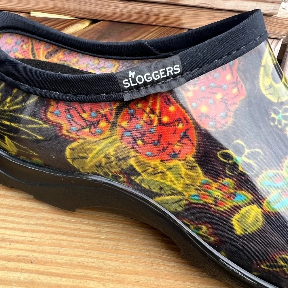 - Sloggers Sz 10 Waterproof Floral Print Garden Slip-On Clogs! NEW!